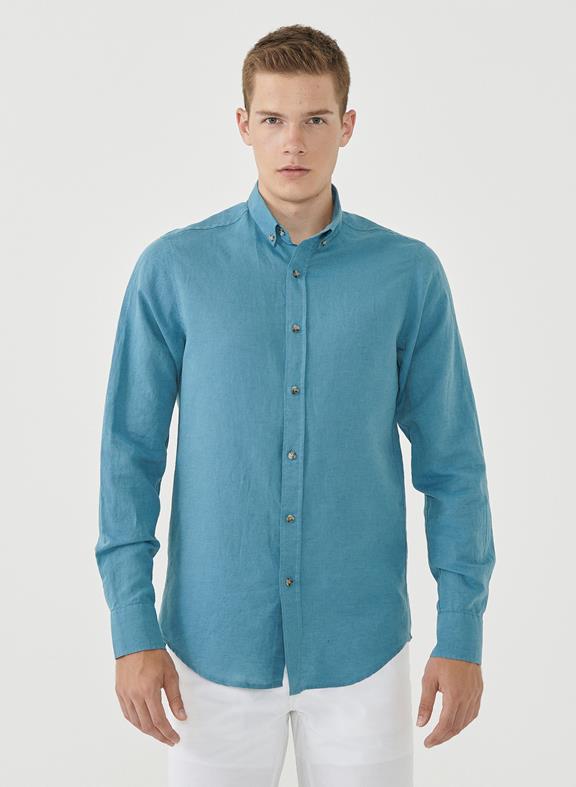 Shirt Linen Organic Cotton Blue from Shop Like You Give a Damn