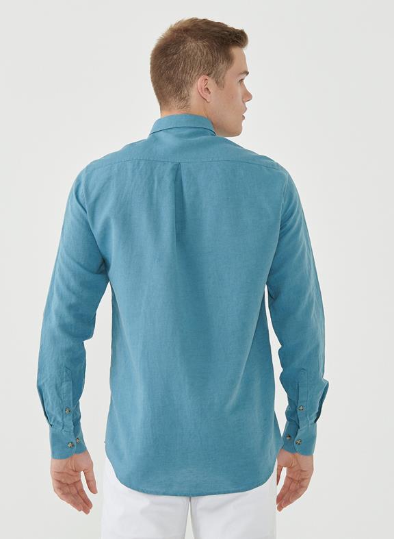 Shirt Linen Organic Cotton Blue 4