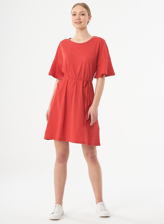 Jersey Dress Organic Cotton Linen Red 1