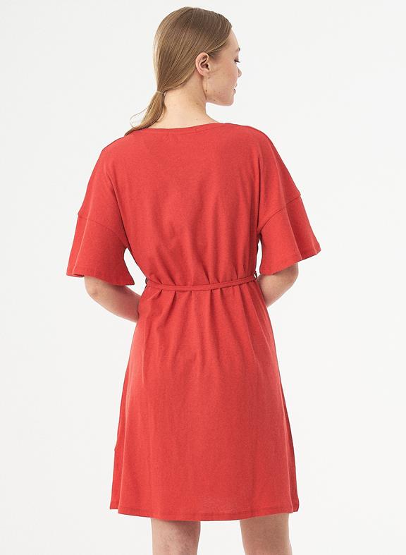 Jersey Dress Organic Cotton Linen Red 3