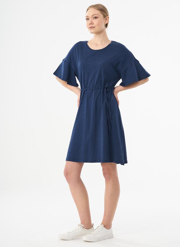 Jersey Dress Organic Cotton Linen Dark Blue 1
