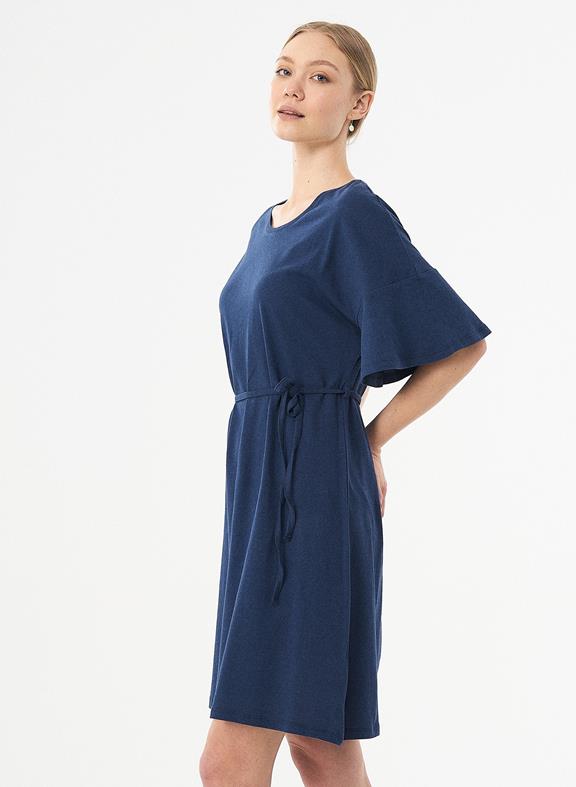 Jersey Dress Organic Cotton Linen Dark Blue 2