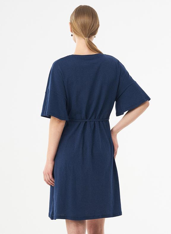 Jersey Dress Organic Cotton Linen Dark Blue 3