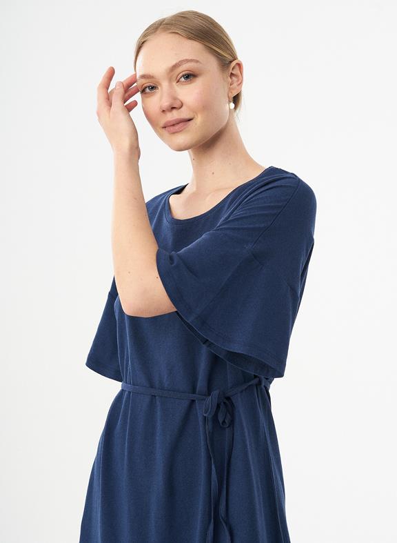 Jersey Dress Organic Cotton Linen Dark Blue 4