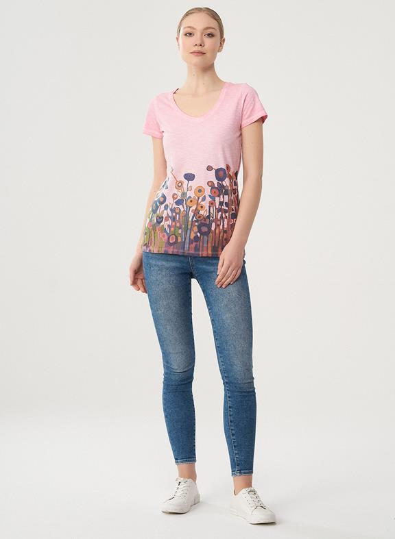 T-Shirt Bloemenprint Lichtroze from Shop Like You Give a Damn