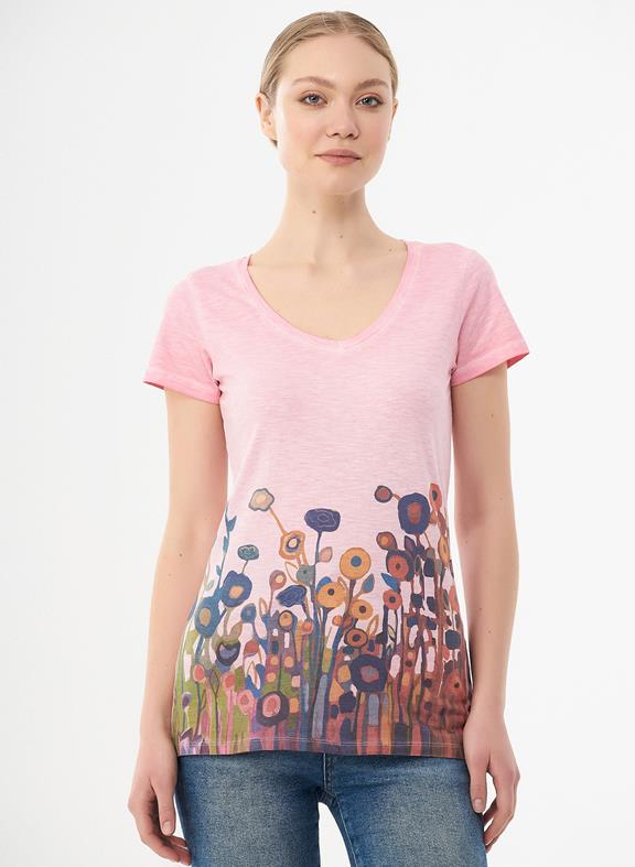 T-Shirt Bloemenprint Lichtroze from Shop Like You Give a Damn