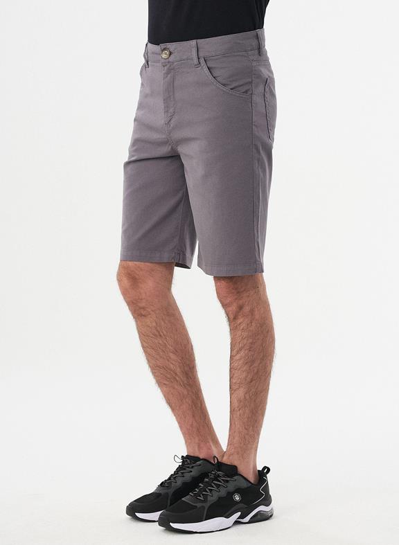 Gray Five-Pocket Shorts 3