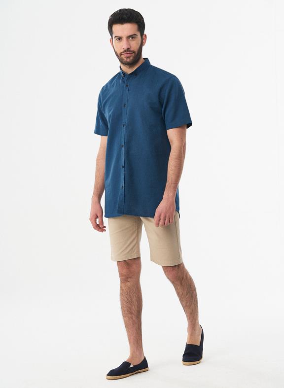 Overhemd Korte Mouwen Navy from Shop Like You Give a Damn