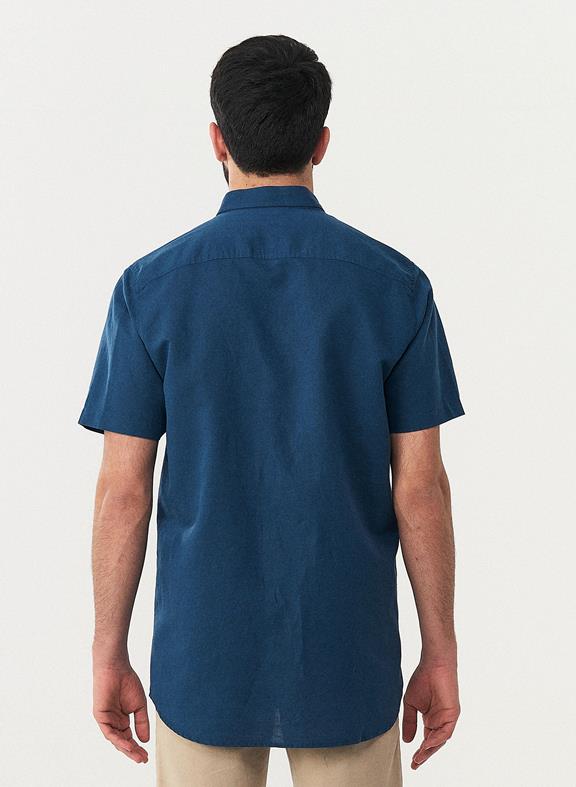 Overhemd Korte Mouwen Navy from Shop Like You Give a Damn