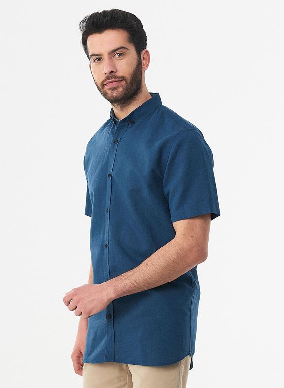 Overhemd Korte Mouwen Navy from Shop Like You Give a Damn