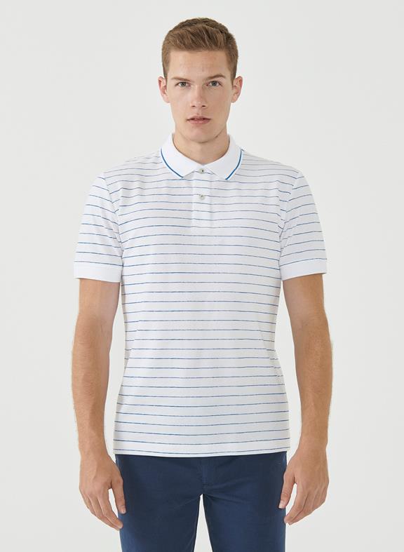 Striped Polo Shirt White 1