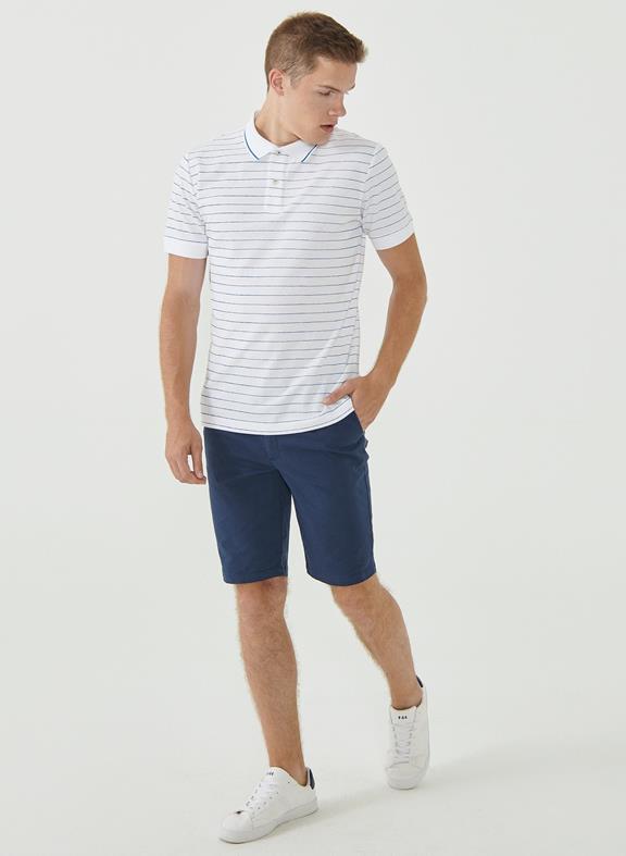 Striped Polo Shirt White 3
