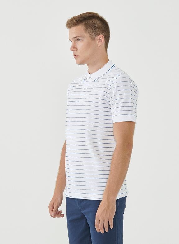 Striped Polo Shirt White 4