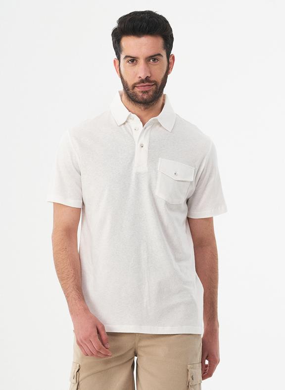 Polo Shirt With Chest Pocket White 1