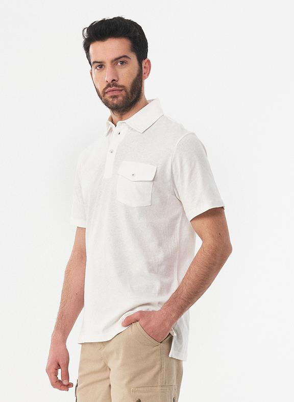 Polo Shirt With Chest Pocket White 3