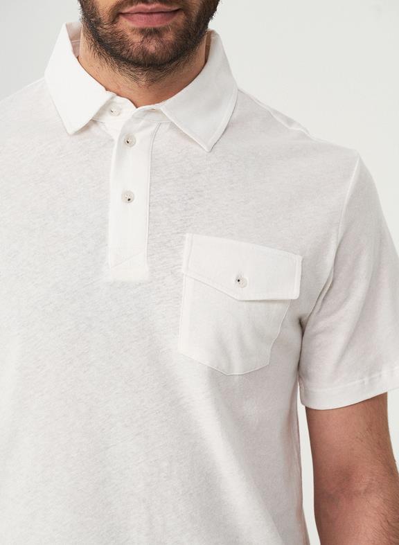 Polo Shirt With Chest Pocket White 5