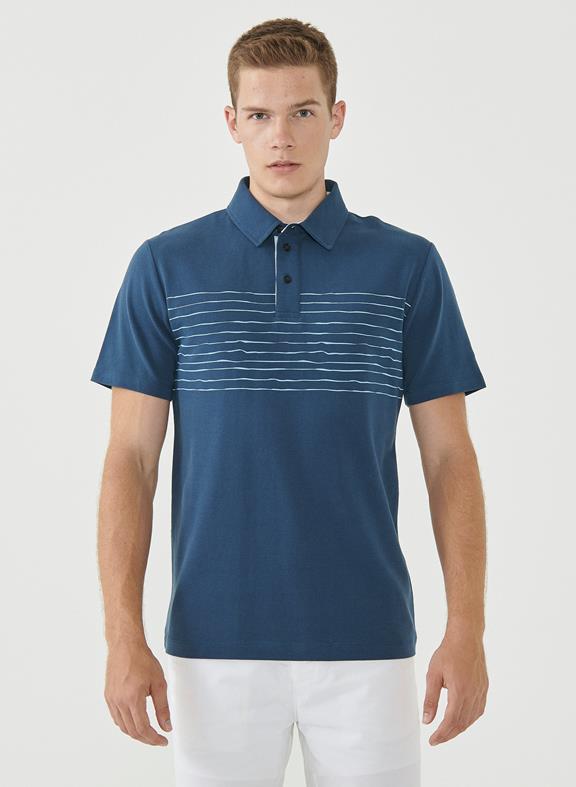 Polo Shirt Lines Navy 1