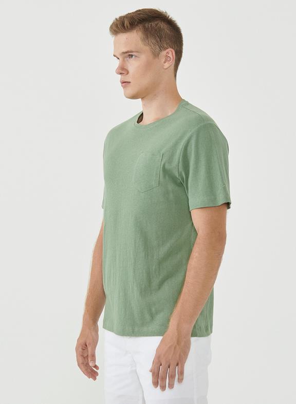 T-Shirt Met Borstzakje Groen 3