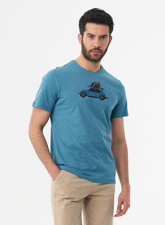T-Shirt Beetle Blauw van Shop Like You Give a Damn