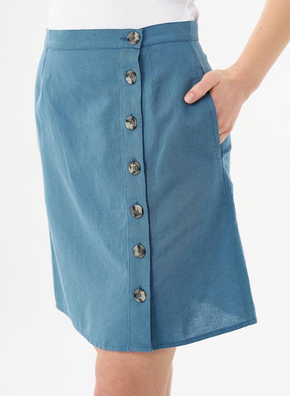 Skirt Buttons Petrol Blue 4