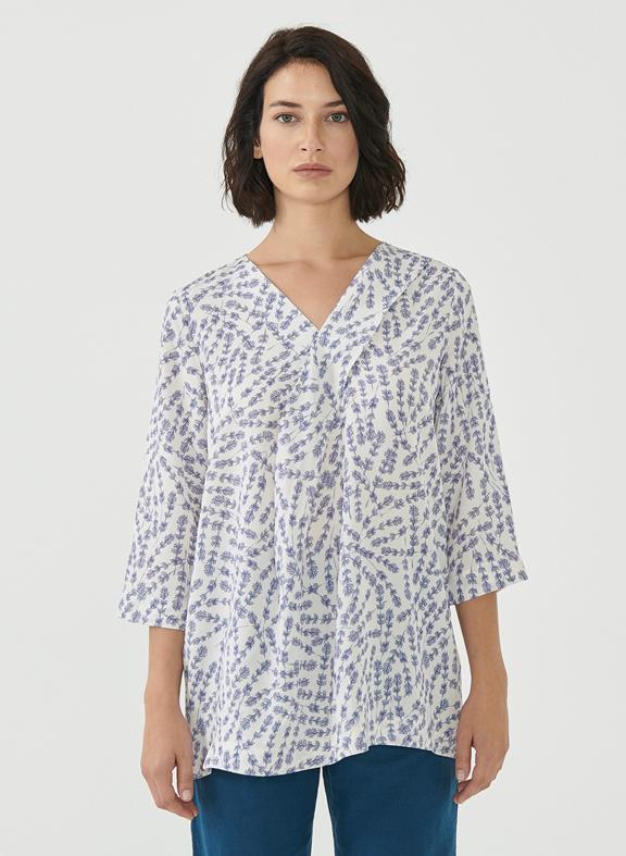 Blouse Lavender Print Off White via Shop Like You Give a Damn