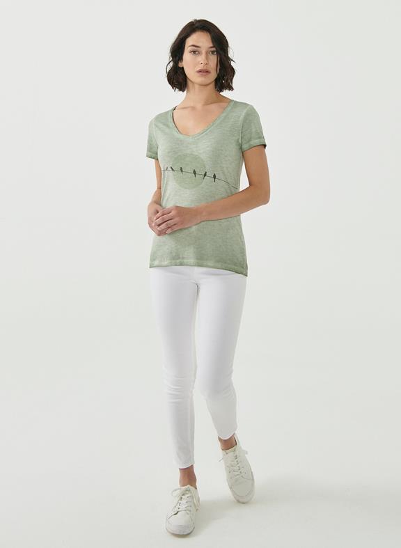 T-Shirt Organic Cotton Print Light Green 2