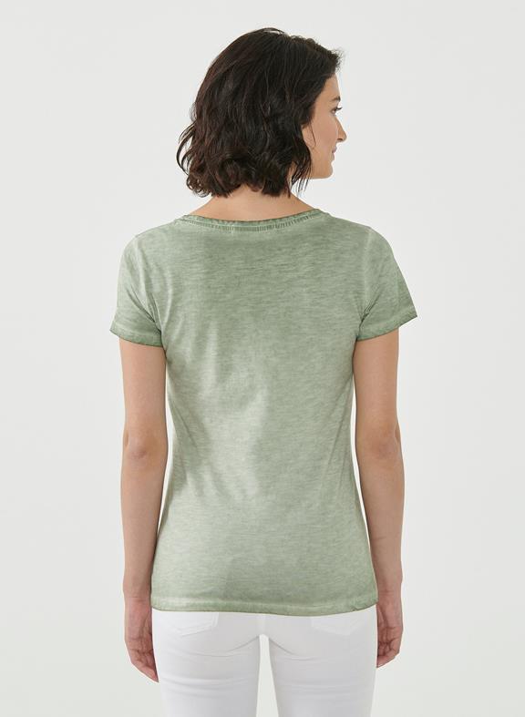 T-Shirt Organic Cotton Print Light Green 4