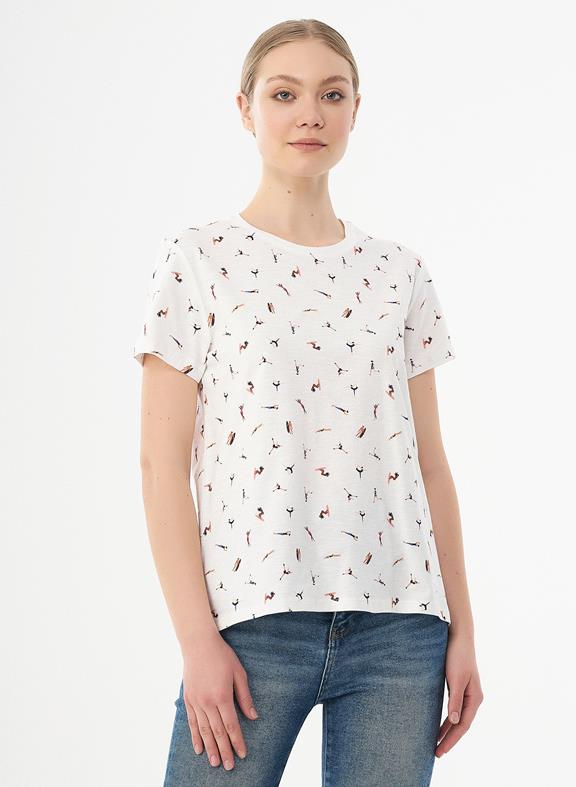 T-Shirt Aus Bio-Baumwolle Mit Aufdruck Weiß 1
