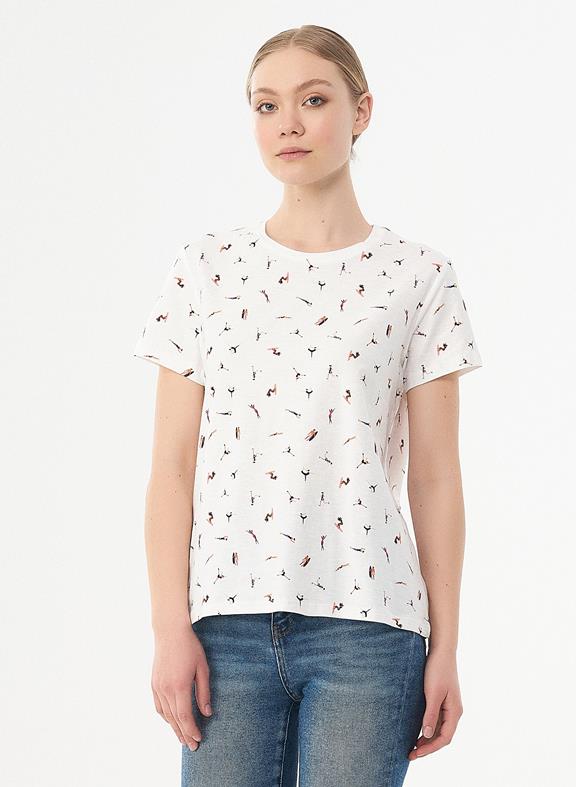 T-Shirt Aus Bio-Baumwolle Mit Aufdruck Weiß 4