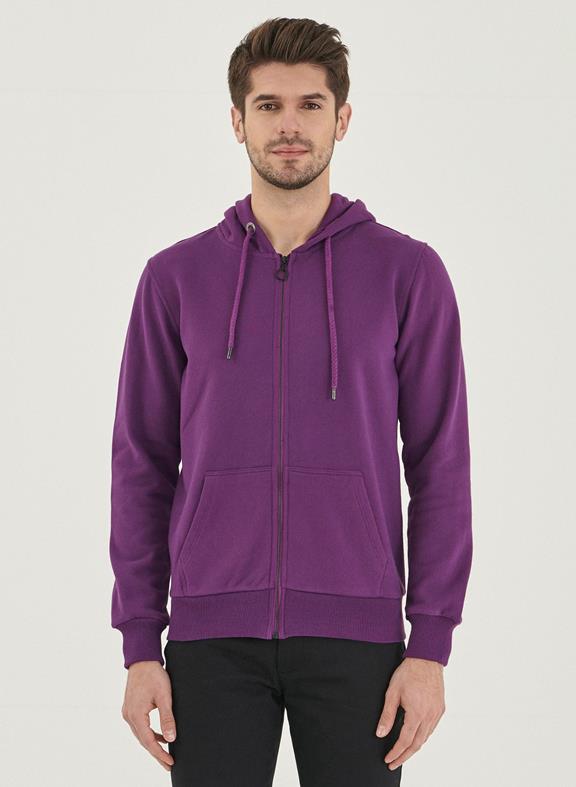 Hooded Sweat Jacket Organic Cotton Purple 1