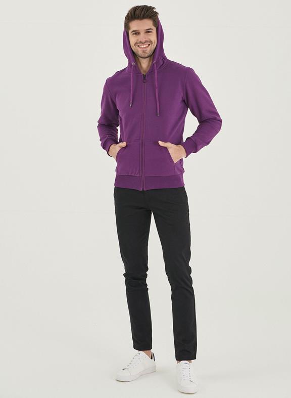 Hooded Sweat Jacket Organic Cotton Purple 2