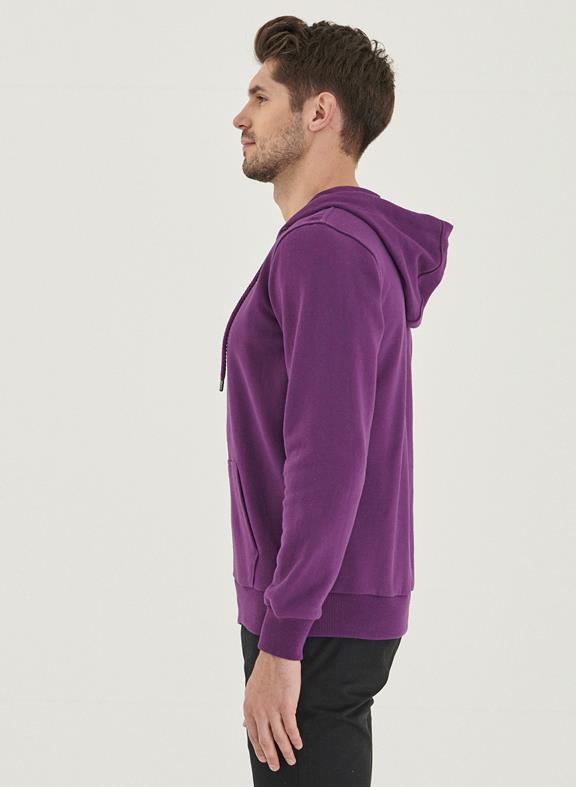 Hooded Sweat Jacket Organic Cotton Purple 4