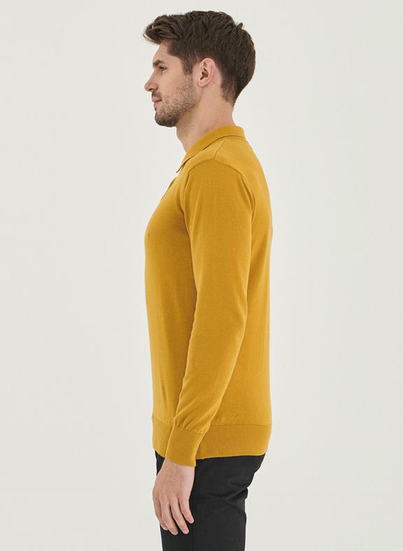 Polo Long Sleeves Organic Cotton Yellow 3