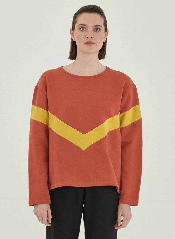 Sweatshirt Streep Oranje via Shop Like You Give a Damn