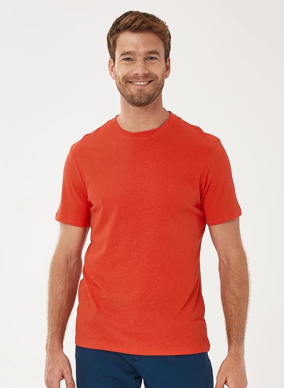 T-Shirt Biologisch Katoen Linnen Rood via Shop Like You Give a Damn