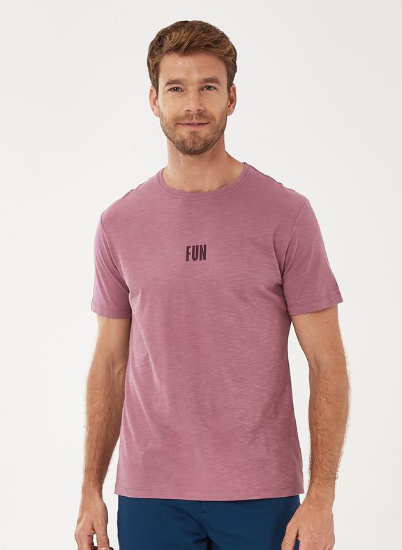 T-Shirt Tekst Print Roze via Shop Like You Give a Damn