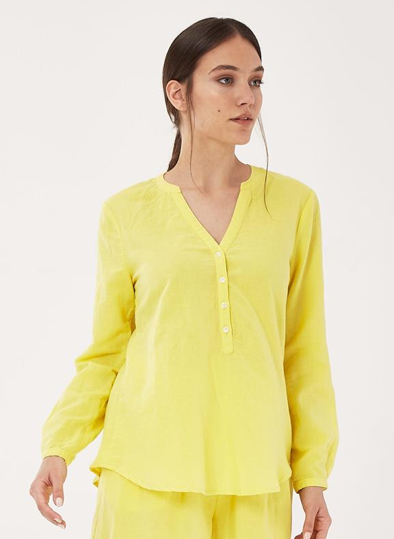 Blouse V-Neck Yellow from Shop Like You Give a Damn