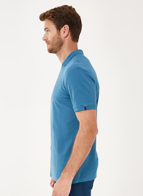Polo Shirt V-Neck Blue 3