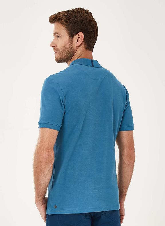 Polo Shirt V-Neck Blue 4
