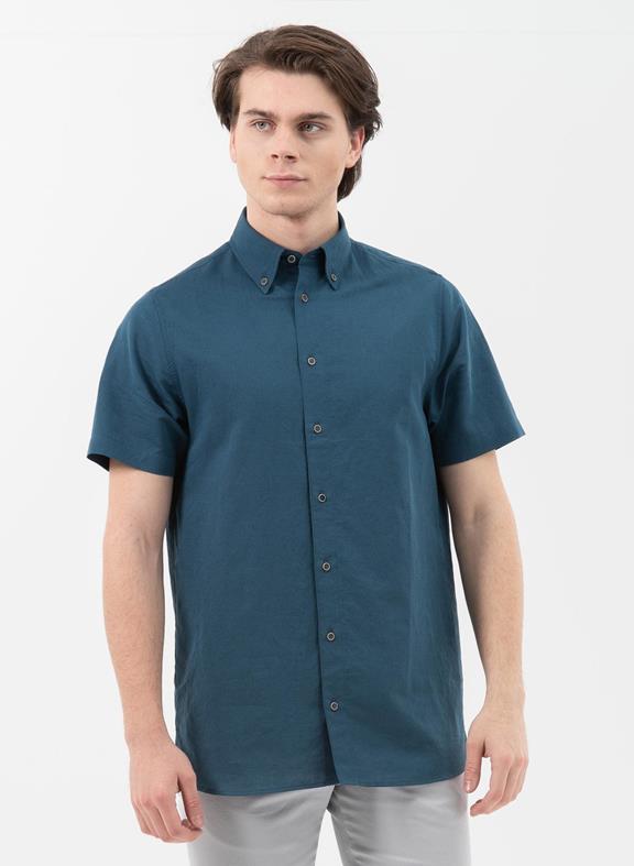 Korte Mouwen Shirt Donkerblauw via Shop Like You Give a Damn
