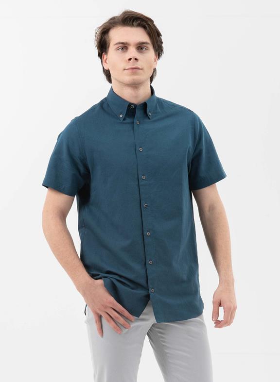 Korte Mouwen Shirt Donkerblauw 4