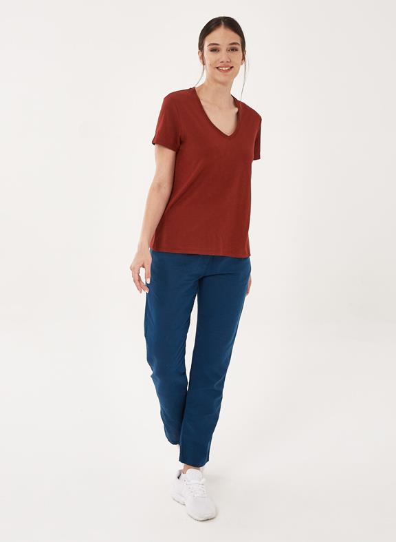 Basic T-Shirt Bruin/Rood 2