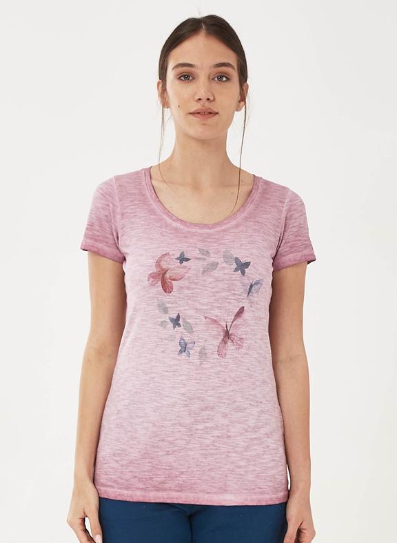 T-Shirt Vlinder Roze via Shop Like You Give a Damn