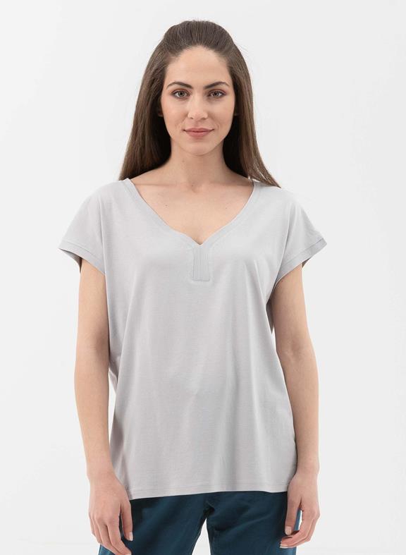 T-Shirt V-neck Light Grey from Shop Like You Give a Damn
