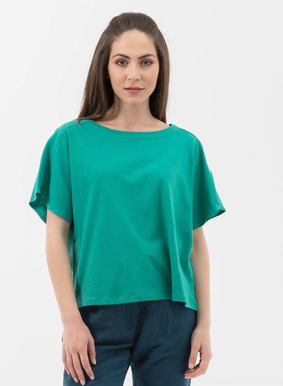 T-Shirt Boothalslijn Smaragd Groen van Shop Like You Give a Damn