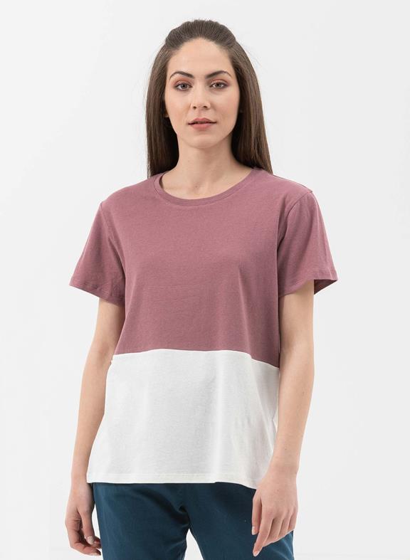 T-Shirt Colourblock Roze van Shop Like You Give a Damn