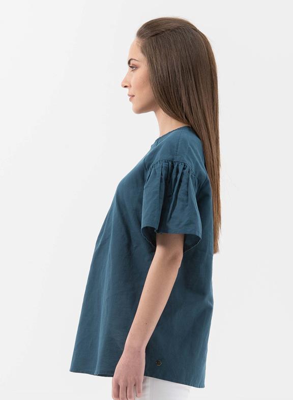 Blouse Volantmouwen Navy from Shop Like You Give a Damn