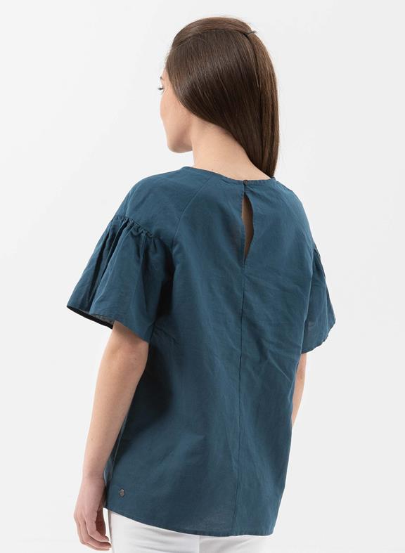 Blouse Volantmouwen Navy from Shop Like You Give a Damn