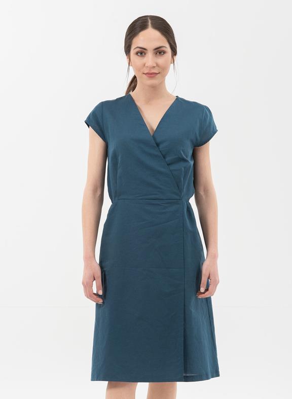 Midi Dress Wrap Look Navy from Shop Like You Give a Damn