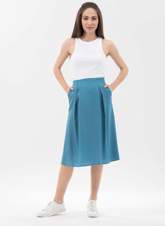 Geplooide Midi-Rok Blauw from Shop Like You Give a Damn